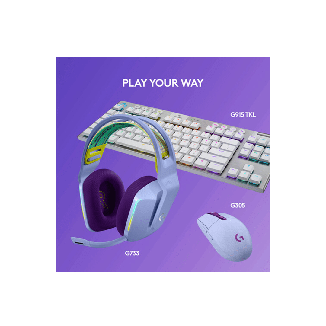 Logitech G733 LIGHTSPEED Wireless RGB Gaming Headset - Lilac in Qatar Logitech G733 LIGHTSPEED Wireless RGB Gaming Headset - Lilac in Qatar